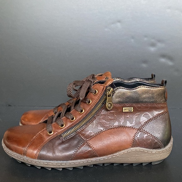 Rieker Remonte Tex Havana Boot Leather Zip Lace Sz 40 (8.5 - 9) - Picture 1 of 10